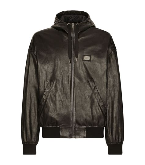 dolce gabbana leather field jacket